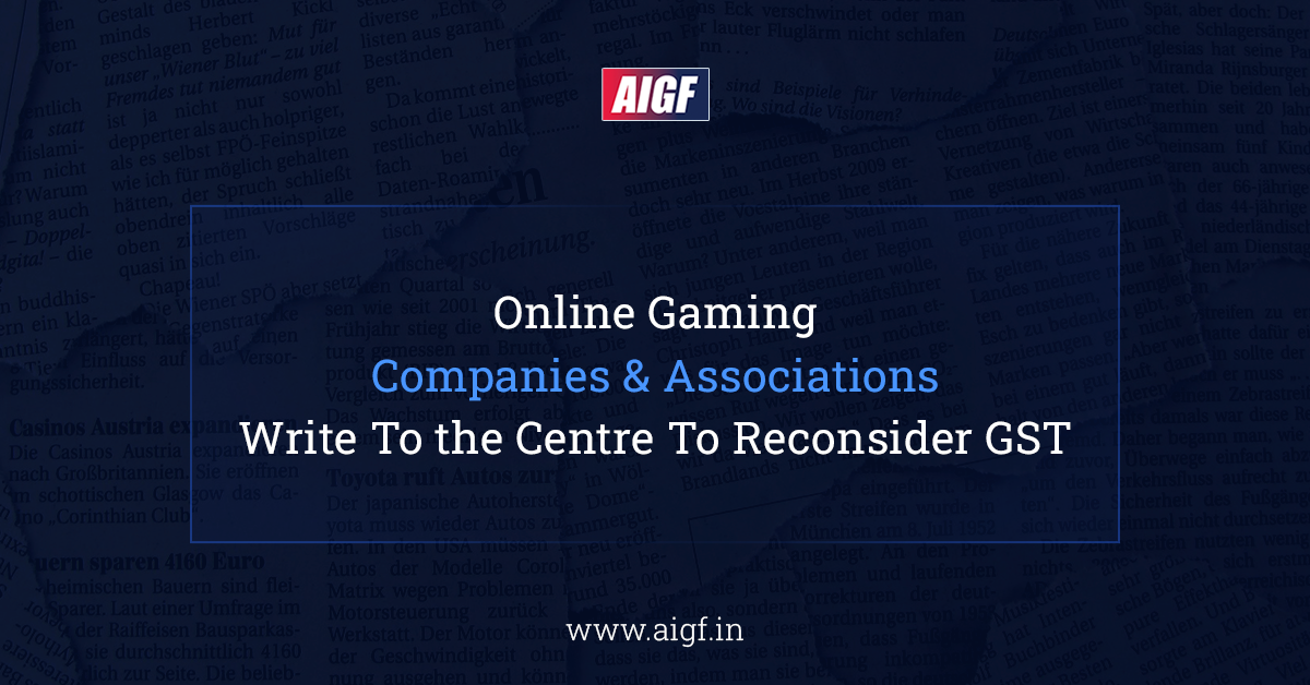 Online Gaming Companies & Associations Write To The Centre To Reconsider GST